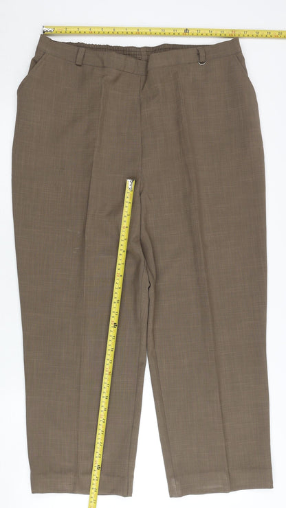 Womens UK Size 18 ellie louise Regular Fit BusinessCasualWorkwear Brown Trousers