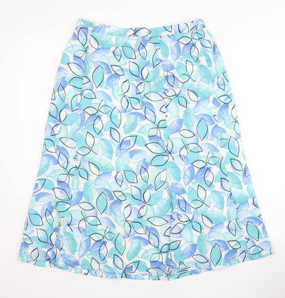 Eastex Women’s Blue Floral A-Line Midi Skirt Size 12