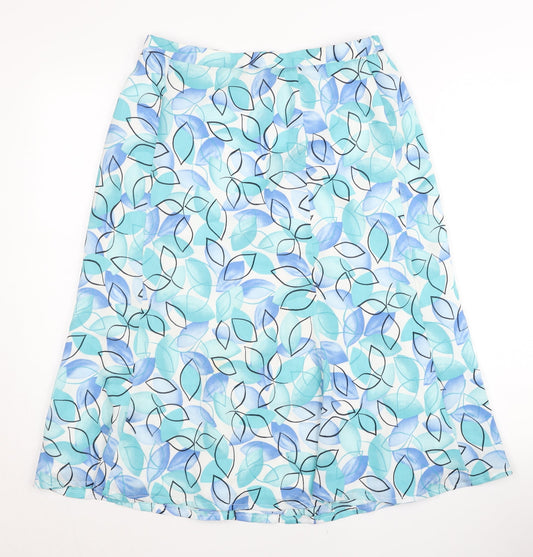 Eastex Women’s Blue Floral A-Line Midi Skirt Size 12