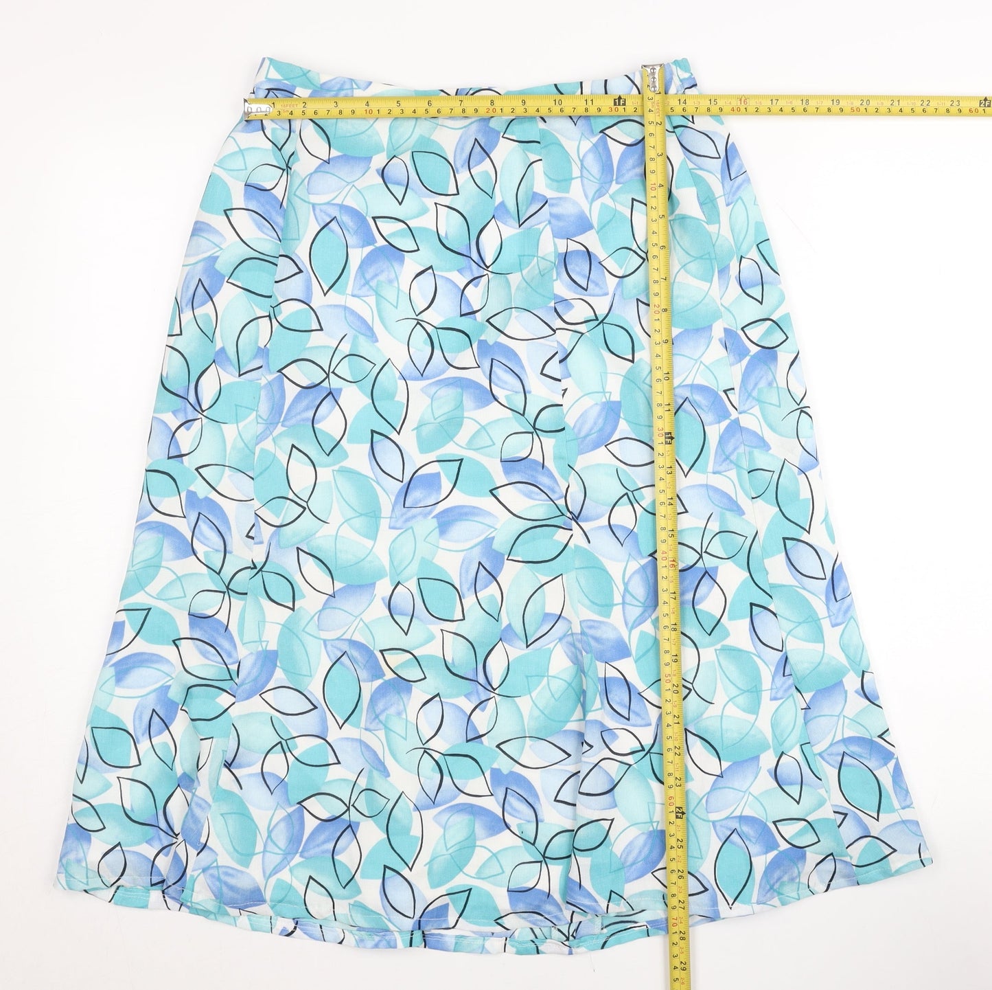 Eastex Women’s Blue Floral A-Line Midi Skirt Size 12