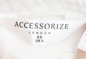 Accessorize Women’s White Cotton Kaftan Midi Dress XS UK 6