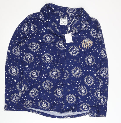Harry Potter Womens Blue Long Sleeve Pyjama Top Shirt Style S 10-12