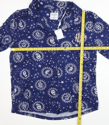 Harry Potter Womens Blue Long Sleeve Pyjama Top Shirt Style S 10-12