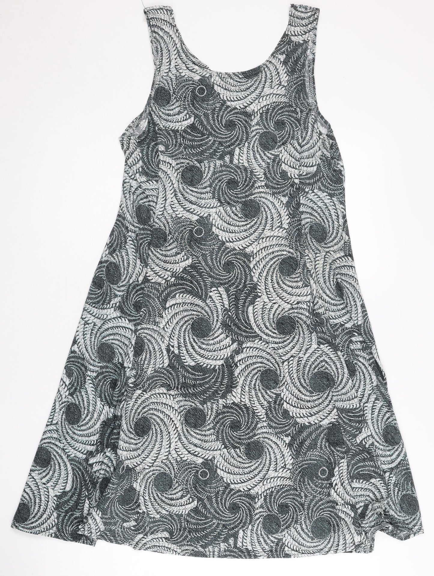 MoDA Mey Lou Mey Women’s Grey Geometric A-Line Knee Length Dress L