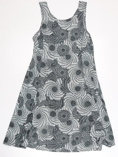 MoDA Mey Lou Mey Women’s Grey Geometric A-Line Knee Length Dress L