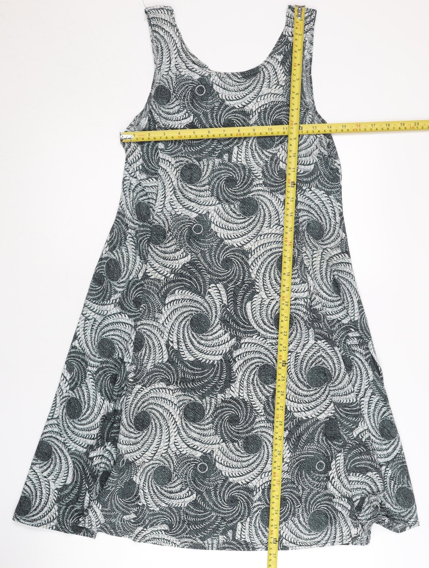 MoDA Mey Lou Mey Women’s Grey Geometric A-Line Knee Length Dress L