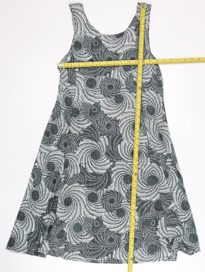 MoDA Mey Lou Mey Women’s Grey Geometric A-Line Knee Length Dress L
