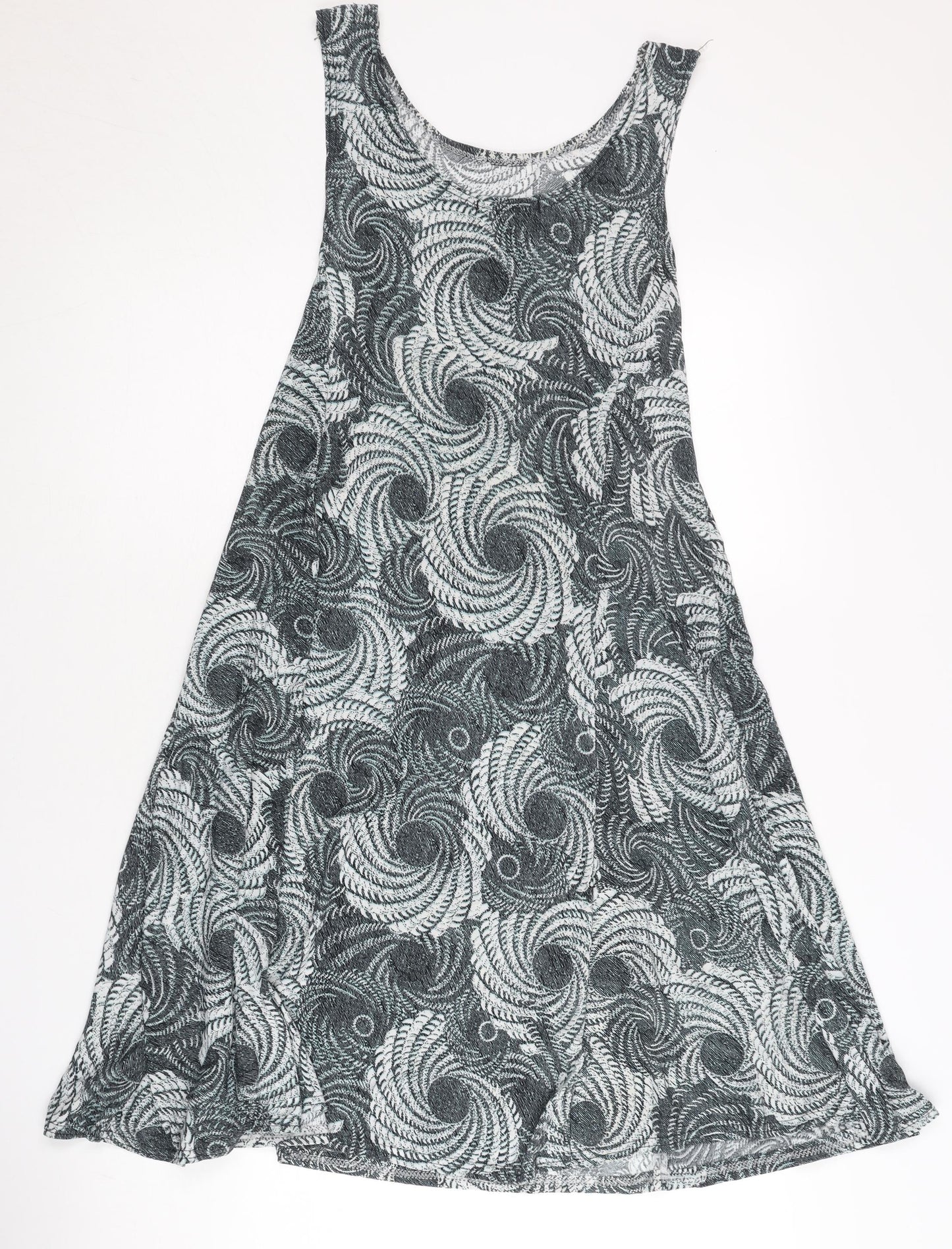 MoDA Mey Lou Mey Women’s Grey Geometric A-Line Knee Length Dress L