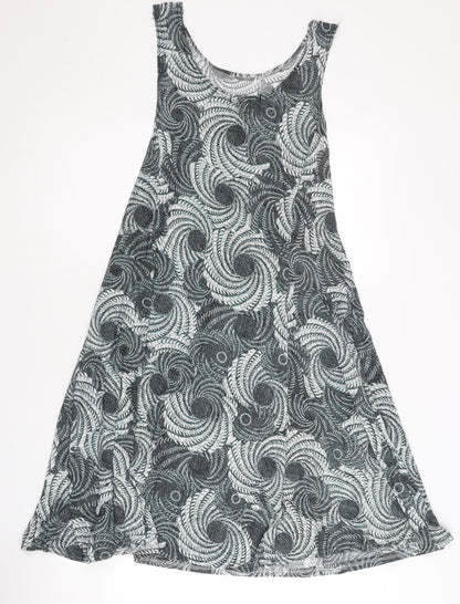 MoDA Mey Lou Mey Women’s Grey Geometric A-Line Knee Length Dress L