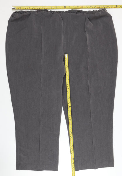 Bonmarché Women Grey Size 24 Plus Straight Leg Trousers