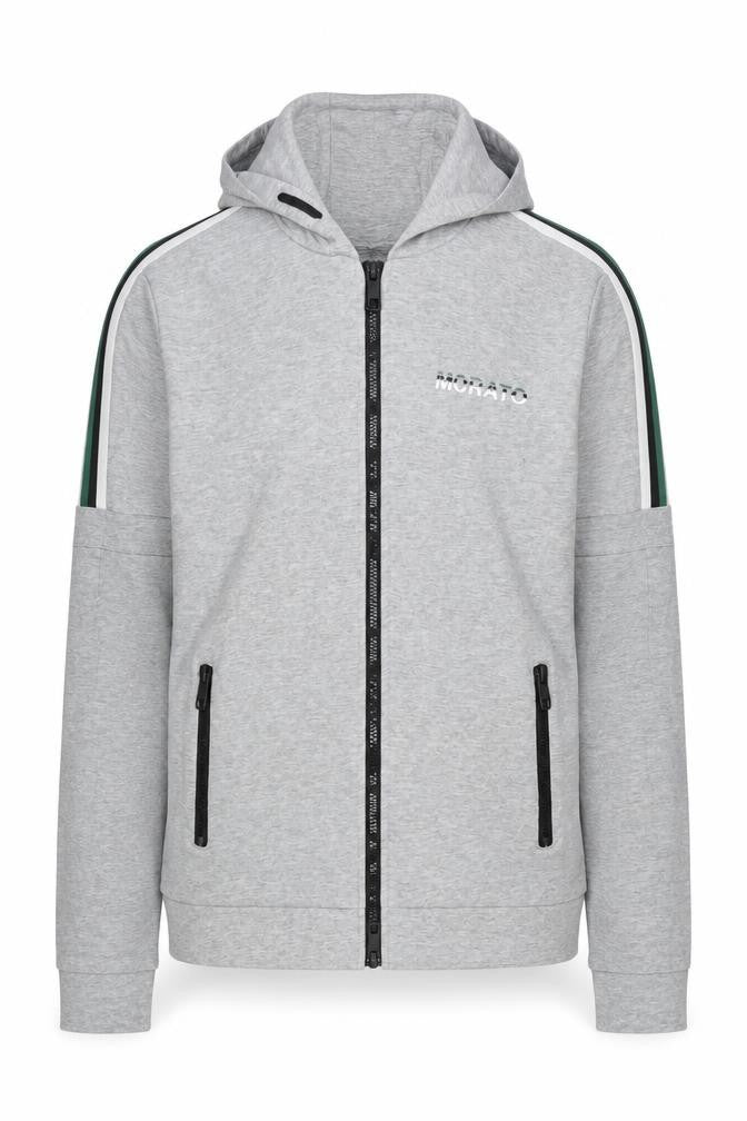 Front view of Antony Morato Teens Grey Full Zip Hoodie, size 14, Regular Fit