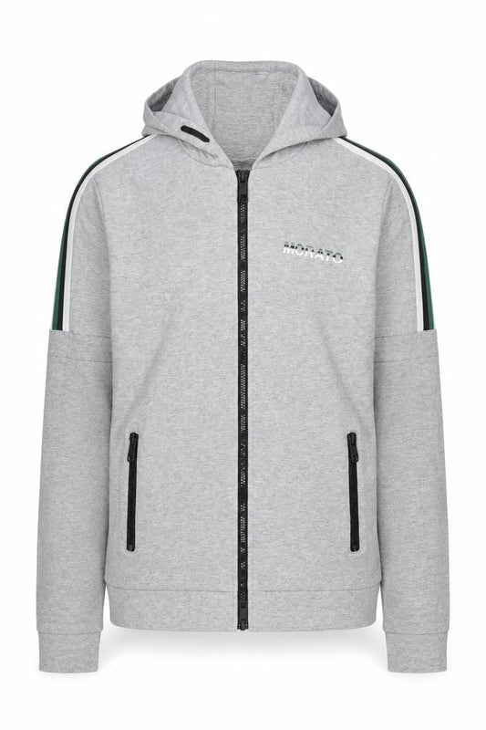 Front view of Antony Morato Teens Grey Full Zip Hoodie, size 14, Regular Fit