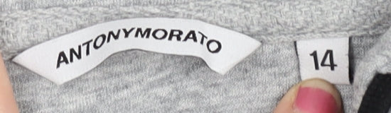Antony Morato Teens Grey Full Zip Hoodie Size 14 Regular Fit