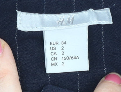 Womens UK Size 6 H&M Regular Fit Paperbag Blue Trousers