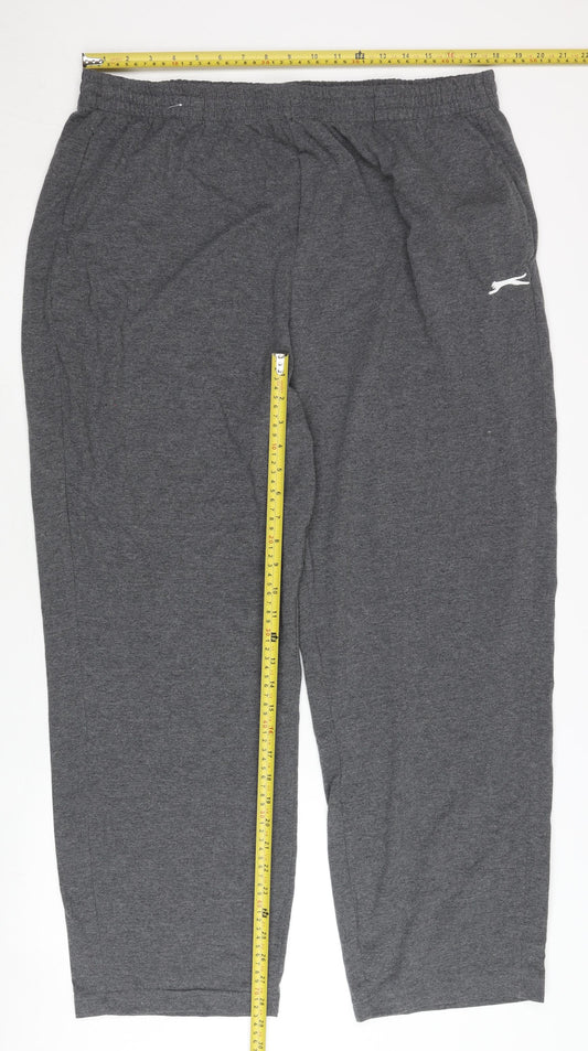 Slazenger Men’s Grey 3XL Sweatpants Regular Fit Elastic Waist
