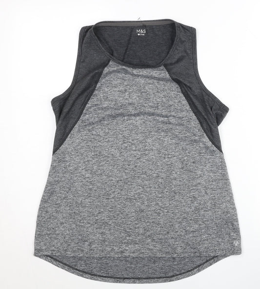 Marks and Spencer Womens Grey Size 16 Tank Top Activewear Sports Gym