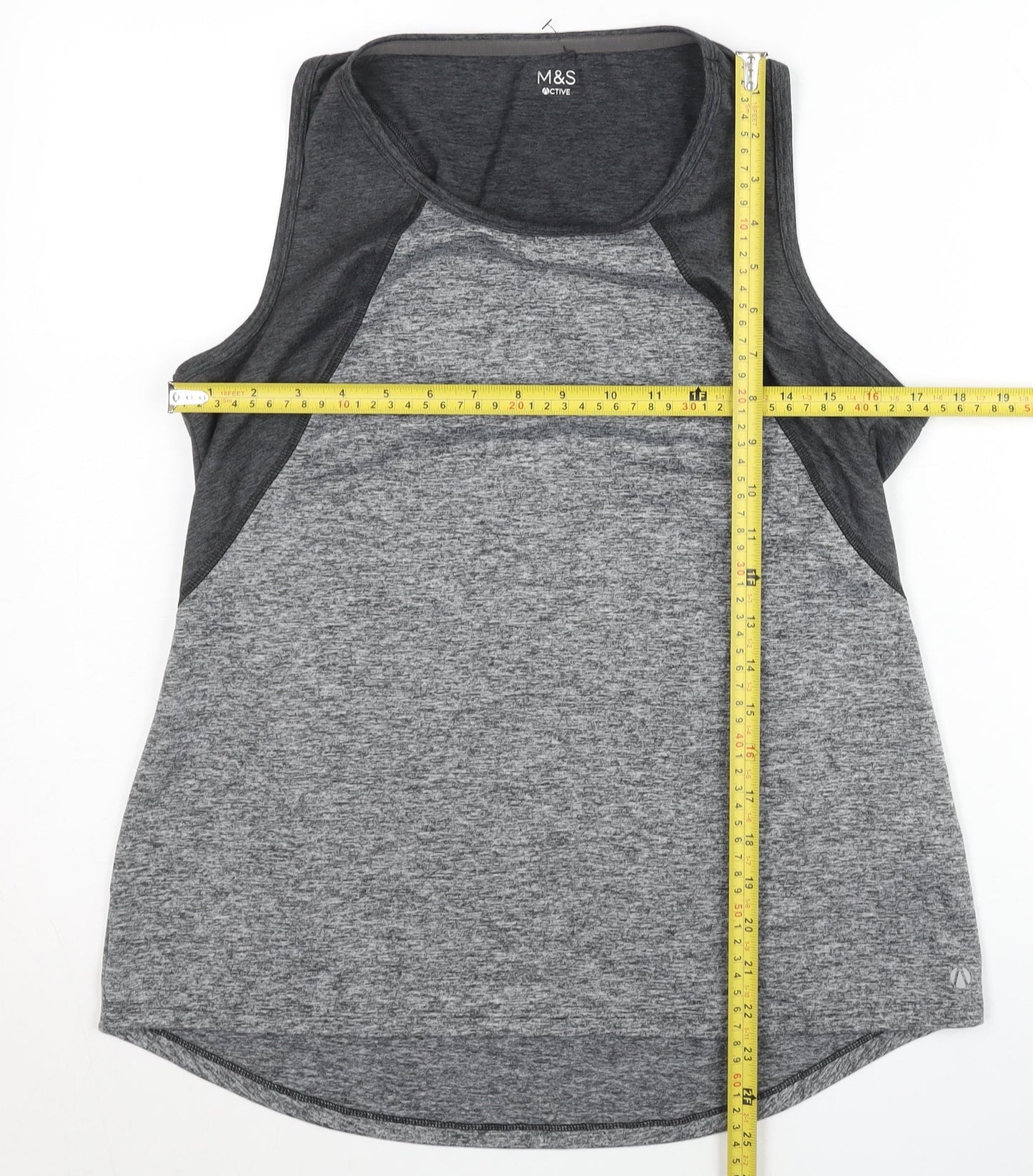 Marks and Spencer Womens Grey Size 16 Tank Top Activewear Sports Gym