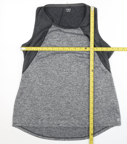 Marks and Spencer Womens Grey Size 16 Tank Top Activewear Sports Gym
