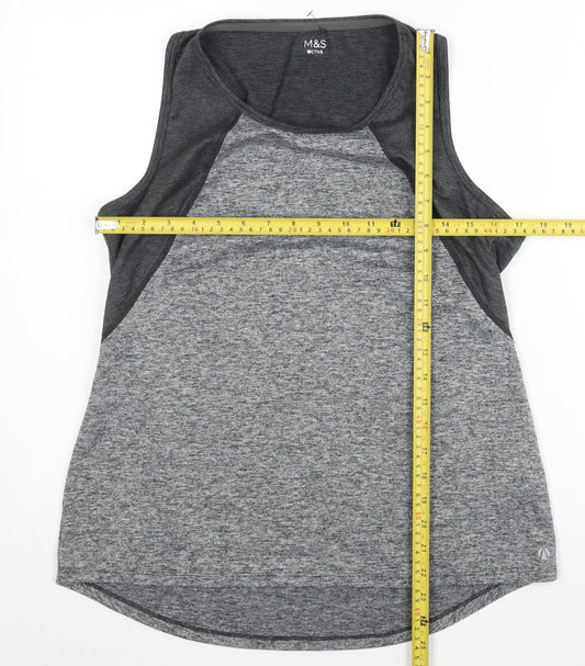Marks and Spencer Womens Grey Size 16 Tank Top Activewear Sports Gym
