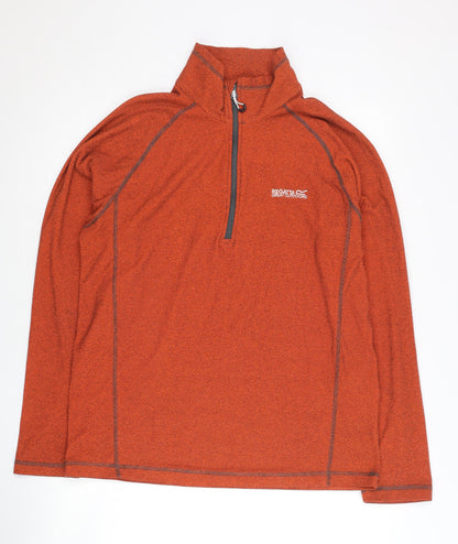 Mens UK Size L Regatta Orange 1/4 Zip Sweatshirt