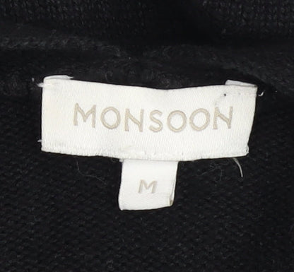 Womens UK Size M Monsoon Black Cardigan Jumper