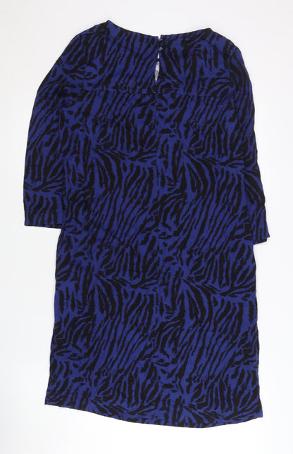 Marks and Spencer Womens Blue Animal Print Shift Dress Size 8