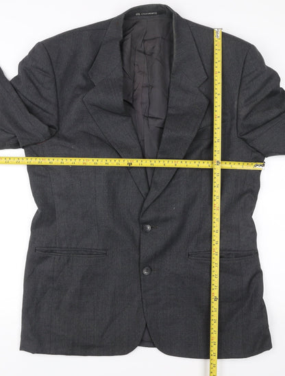 Chatsworth Men’s Grey Wool Blazer Jacket Size 40R Single Breasted