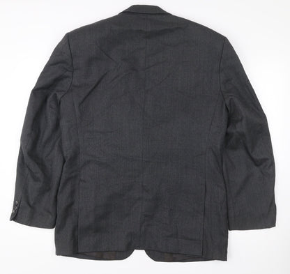 Chatsworth Men’s Grey Wool Blazer Jacket Size 40R Single Breasted