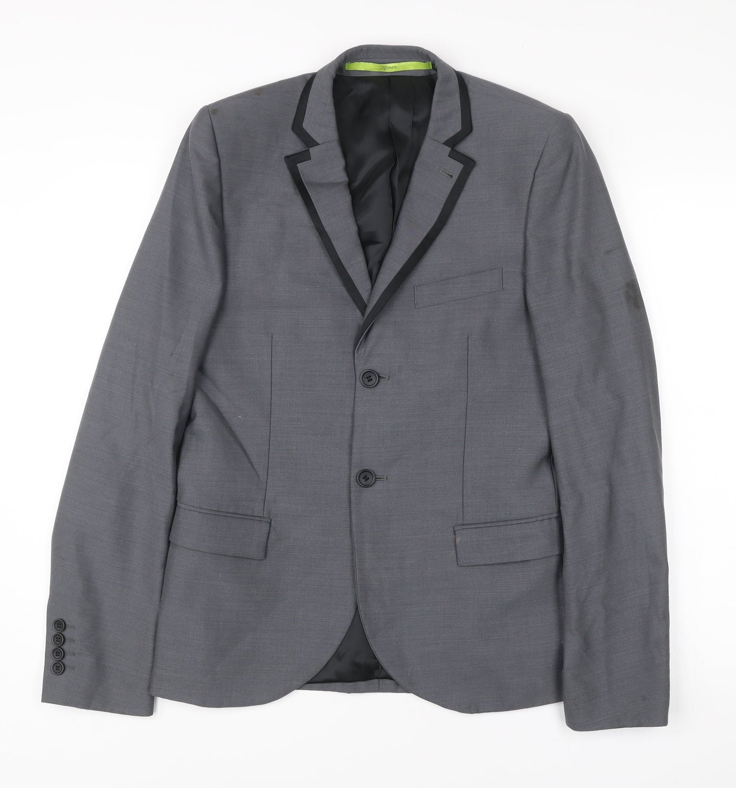 Topman Men's Grey Slim Fit Blazer Jacket Size 36 Chest Formal