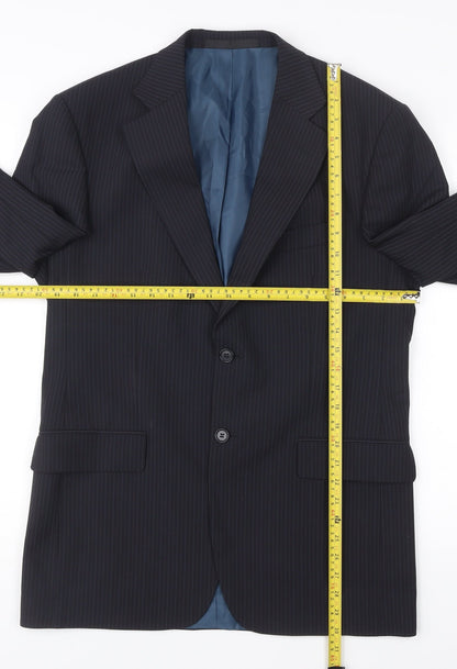 Marks and Spencer Men’s Blue Pinstripe Wool Blend Blazer Jacket 38R