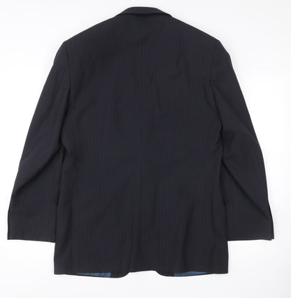 Marks and Spencer Men’s Blue Pinstripe Wool Blend Blazer Jacket 38R