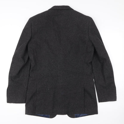 Greenwoods Men’s Grey Wool Blend Blazer Jacket Size 36R