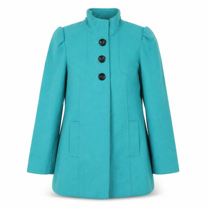 Womens UK Size 10 F&F Green Overcoat