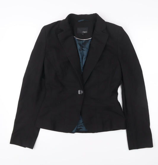 Next Womens Black Size 8 Blazer Jacket Single-Breasted Workwear