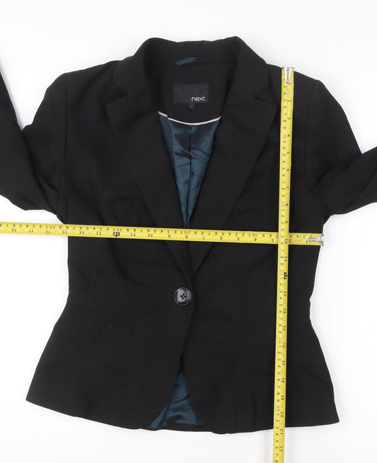 Next Womens Black Size 8 Blazer Jacket Single-Breasted Workwear