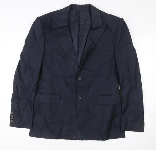 Hugo Boss Men's Blue 42R Blazer Jacket Cotton Business Formal