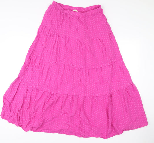 Hush Women’s Pink Bohemian Midi Peasant Skirt Size 10