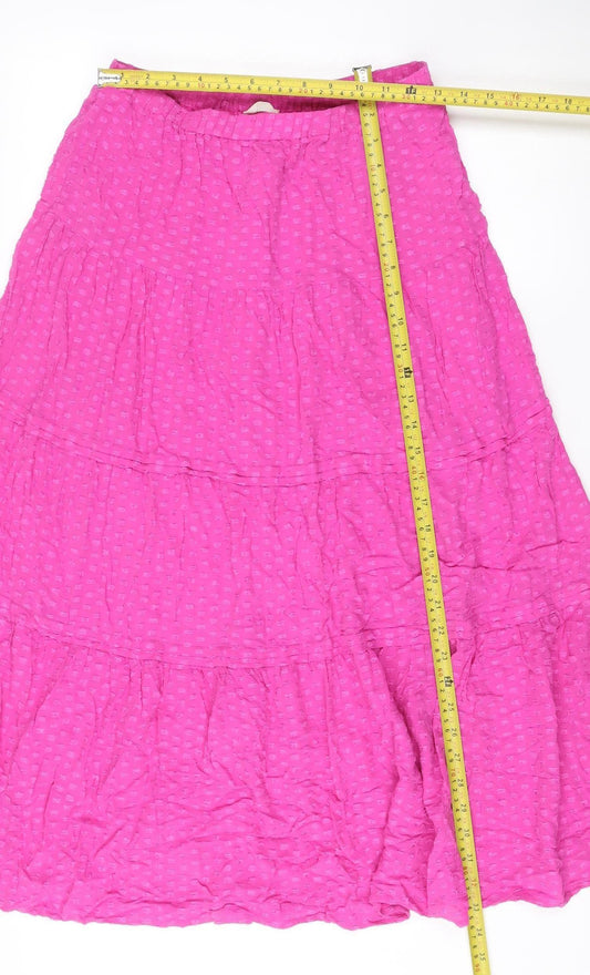 Hush Women’s Pink Bohemian Midi Peasant Skirt Size 10