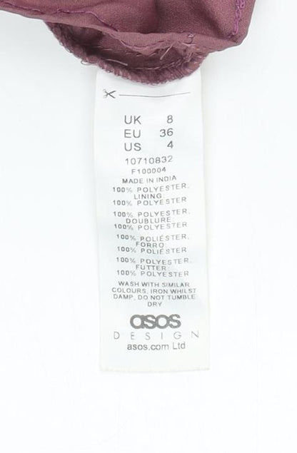 ASOS Women’s Purple Size 8 Midi Slip Dress V-Neck Cocktail Party
