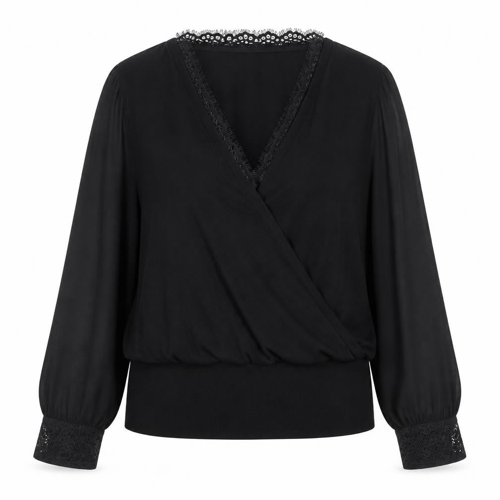 Womens UK Size 2XL Oasis Black Wrap Blouse