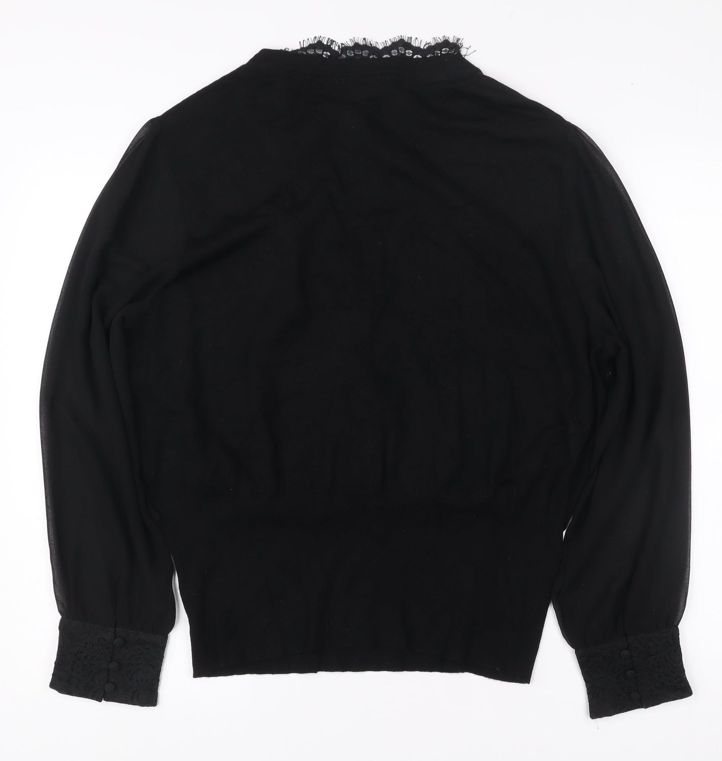 Womens UK Size 2XL Oasis Black Wrap Blouse