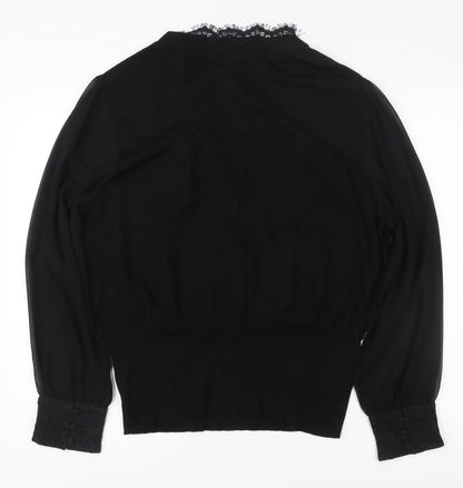 Womens UK Size 2XL Oasis Black Wrap Blouse