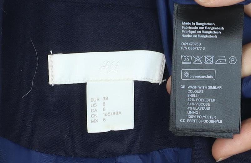 H&M Women’s Blue Size 10 One Button Tailored Suit Jacket