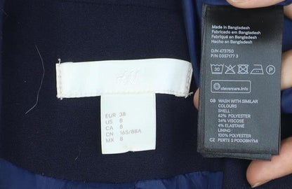 H&M Women’s Blue Size 10 One Button Tailored Suit Jacket