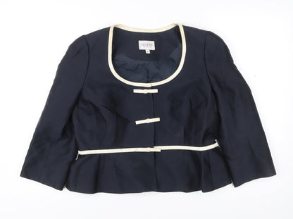 Hobbs Women’s Blue Wool Silk Suit Jacket Size 14 Formal Occasion Wear