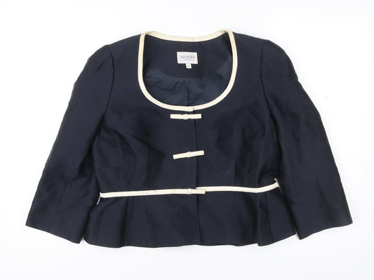 Hobbs Women’s Blue Wool Silk Suit Jacket Size 14 Formal Occasion Wear