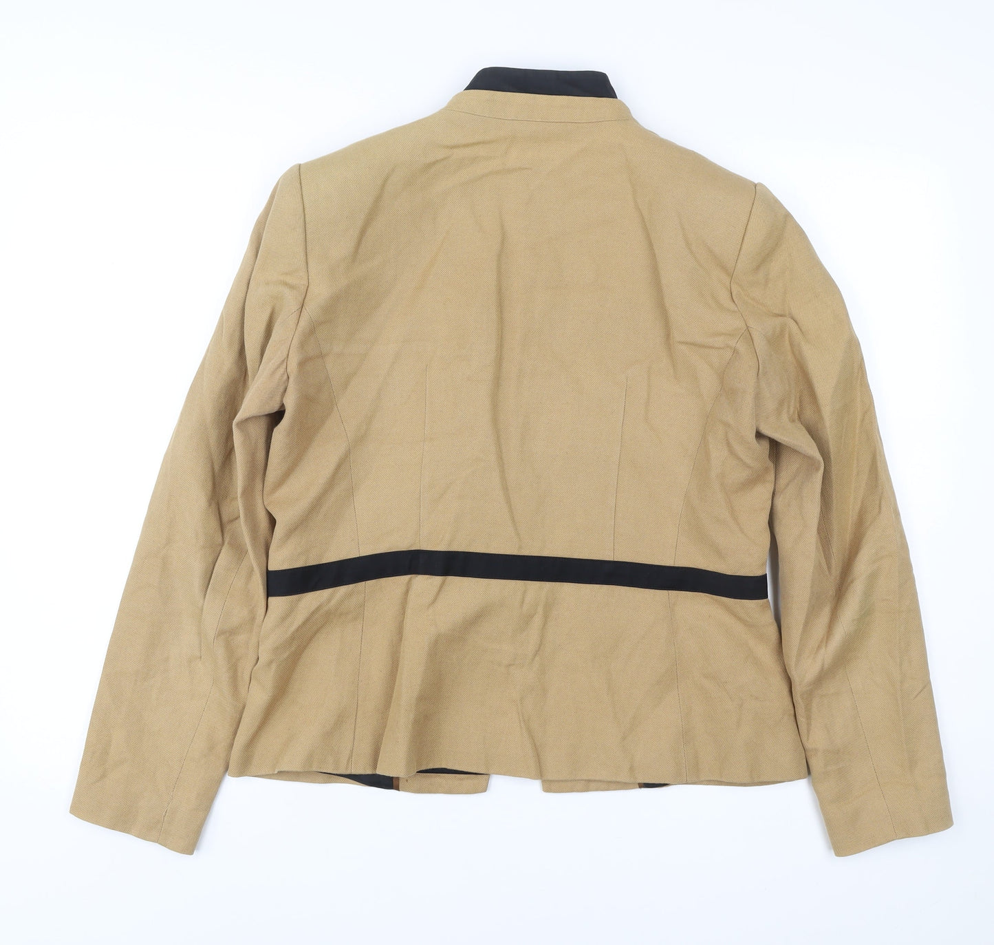 Mango Women Beige XL Suit Jacket Blazer Linen Blend Workwear