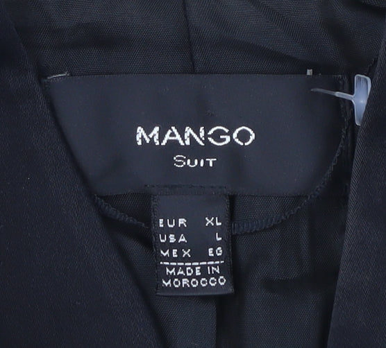 Mango Women Beige XL Suit Jacket Blazer Linen Blend Workwear