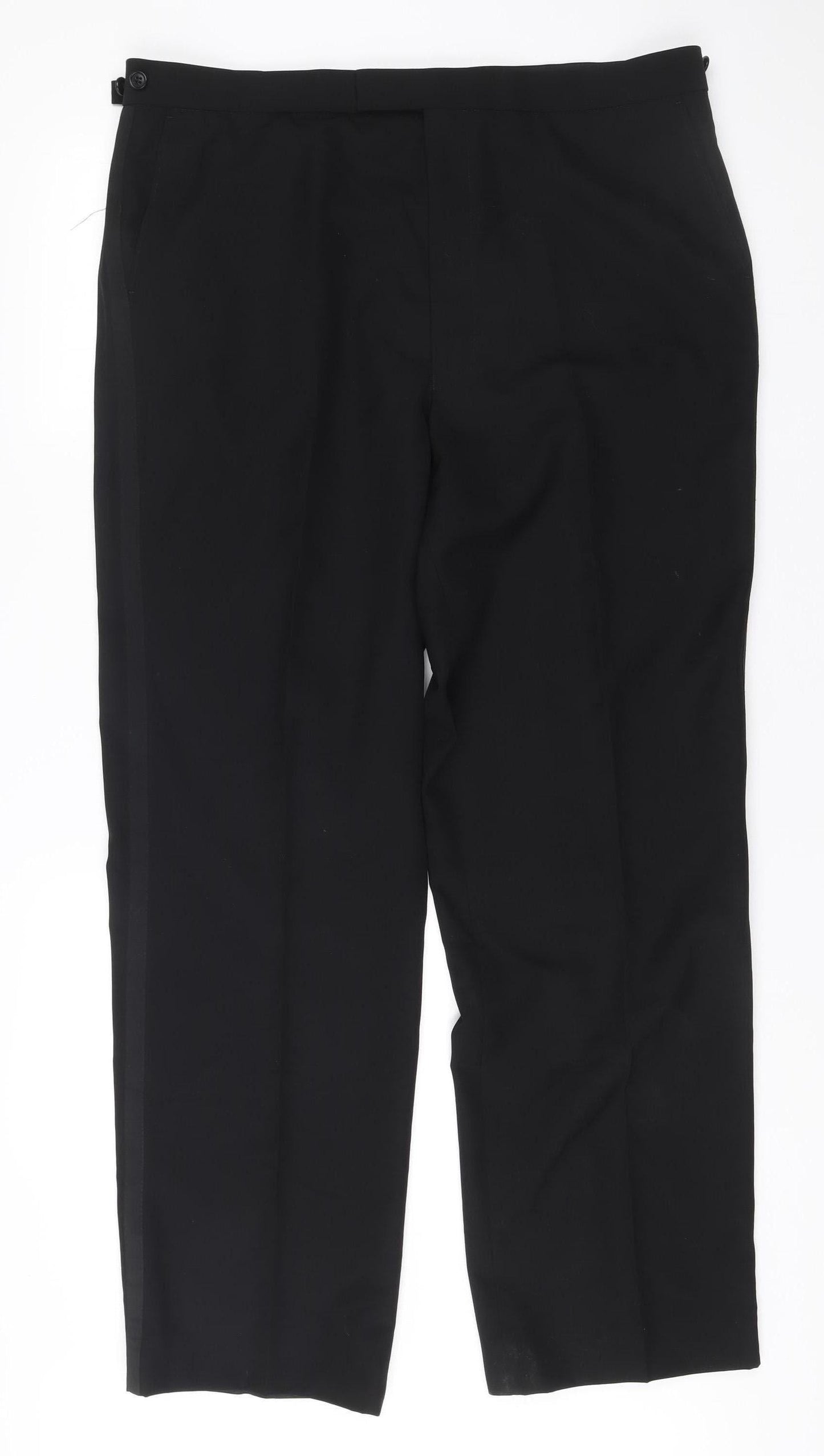 Marks and Spencer Men's Black Wool Dress Pants 38W 33L Regular Fit
