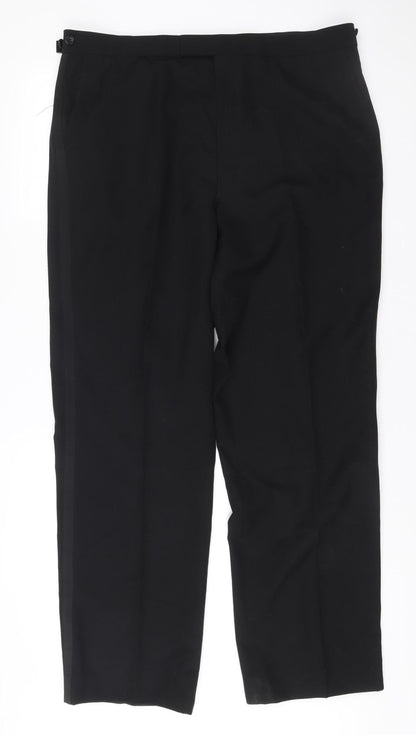 Marks and Spencer Men's Black Wool Dress Pants 38W 33L Regular Fit
